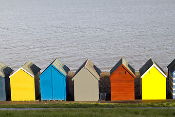 Image showing colorful beach huts