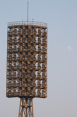 Image showing Stadium light and moon