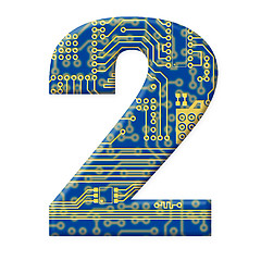 Image showing Digit from electronic circuit board alphabet on white background