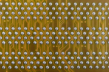 Image showing Industrial electronic yellow background