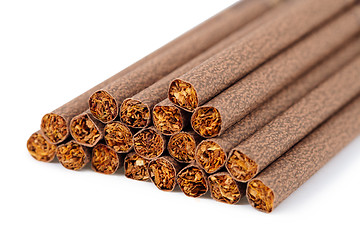 Image showing Brown ladies cigarette on white background