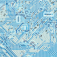 Image showing Circuit board light blue hi-tech texture