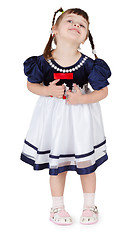 Image showing Little beautiful smiling girl in a dress