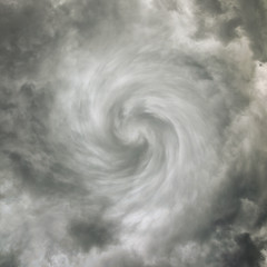 Image showing Twisting spiral sky with storm clouds