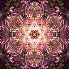 Image showing Abstract fractal surrealistic symmetric background