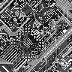 Image showing Printed monochrome industrial circuit board texture