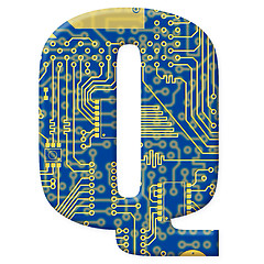 Image showing Letter from electronic circuit board alphabet on white backgroun