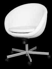 Image showing Leather modern white office chair