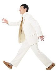 Image showing Happy businessman somewhere in a hurry