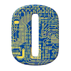 Image showing Digit from electronic circuit board alphabet on white background