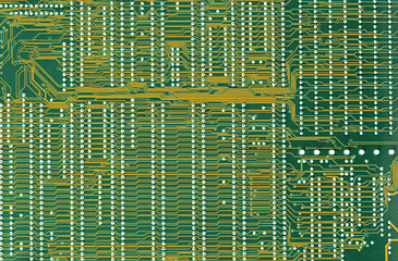 Image showing Circuit board industrial green hi-tech background