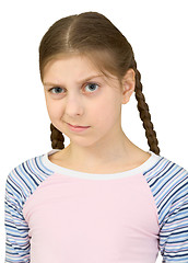 Image showing Skeptical teenager girl