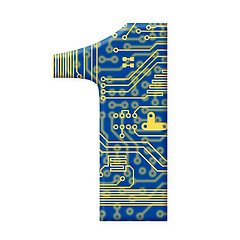 Image showing Digit from electronic circuit board alphabet on white background