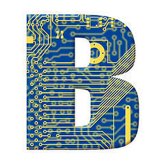 Image showing Letter from electronic circuit board alphabet on white backgroun