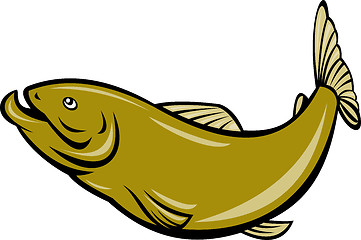 Image showing cartoon trout fish jumping