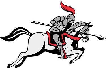 Image showing knight with lance riding horse