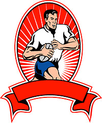 Image showing rugby player running with ball