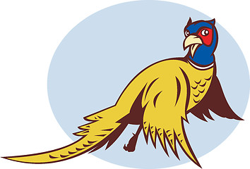 Image showing Cartoon Pheasant bird flying