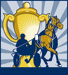 Image showing Harness cart horse racing  cup