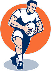 Image showing rugby player running with ball