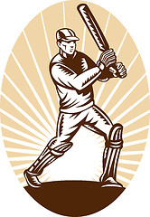 Image showing cricket batsman batting