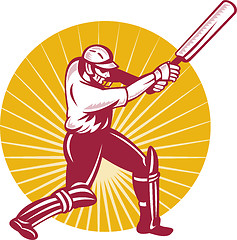 Image showing cricket batsman batting