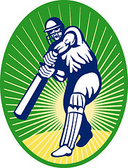 Image showing cricket batsman batting