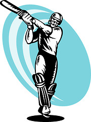 Image showing cricket batsman batting