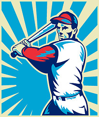 Image showing Baseball player holding bat