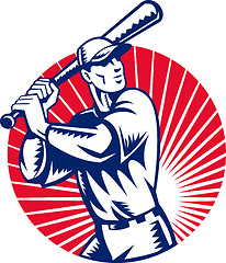 Image showing Baseball player holding bat