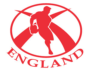 Image showing rugby player passing the ball england