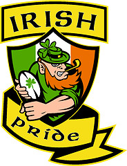 Image showing Irish leprechaun rugby player