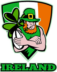 Image showing Irish leprechaun rugby player 