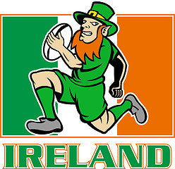 Image showing Irish leprechaun rugby player 