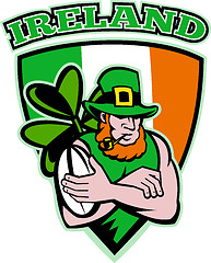 Image showing Irish leprechaun rugby player 