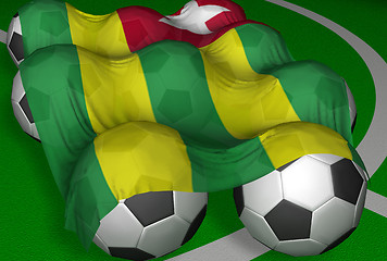 Image showing 3D-rendering Togo flag and soccer-balls