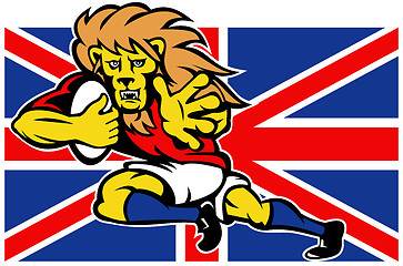 Image showing British Lion  rugby fending off