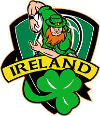 Image showing Irish leprechaun rugby player 