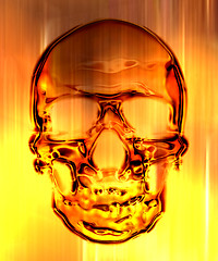 Image showing skull in on the fire background 