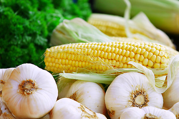 Image showing Corn and garlic