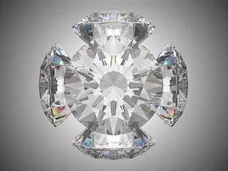 Image showing Five brilliant cut diamonds