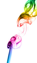 Image showing Gradient colored fume shape on white