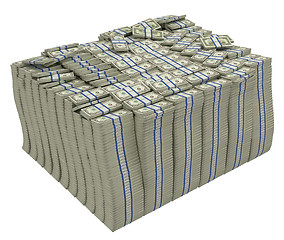 Image showing Large stack of american dollars