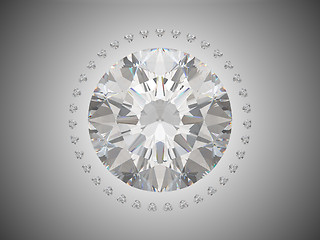 Image showing Top view of brilliant cut diamond