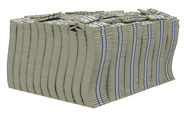 Image showing Huge pile of US dollars isolated