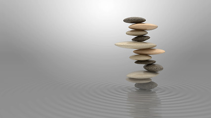 Image showing Harmony and balance concept. Pebbles stack