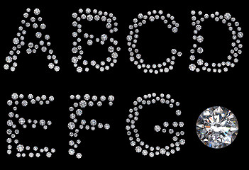 Image showing Diamond A-G letters with gem