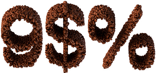 Image showing Roasted Coffee font 9, dollar currency and percent