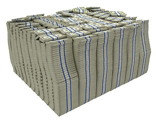 Image showing Much money. Large stack of US dollars