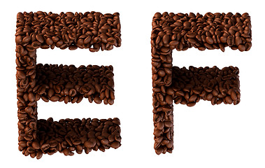 Image showing Roasted Coffee font E and F letters